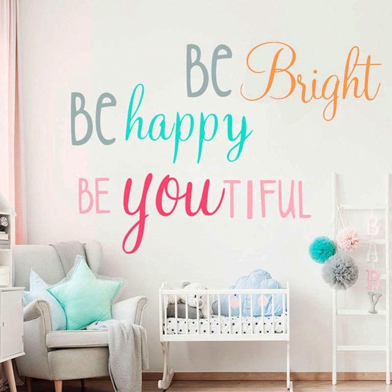 SUPANT Inspirational Wall Decor Quotes for Boy Girl Room-Be Bright Be Happy Be Yout iful- Decor for Living Room Bedroom Classroom Playroom Nursery Girls Boys Room Wall Decals Decorations - Image 4